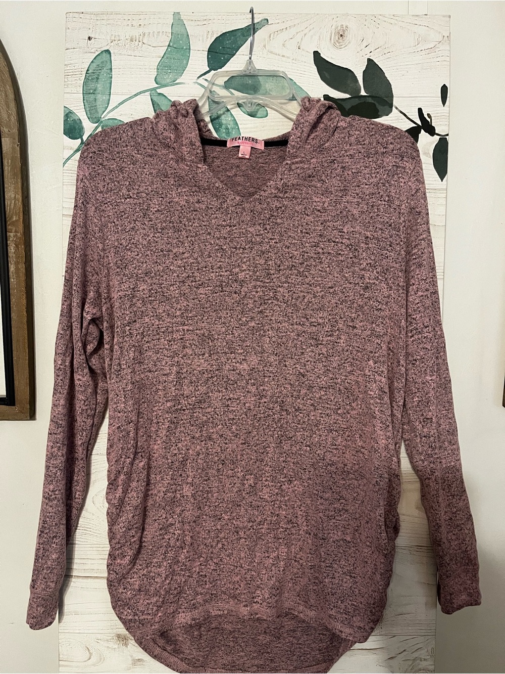 feathers Dusty Rose Heather Hooded Pullover